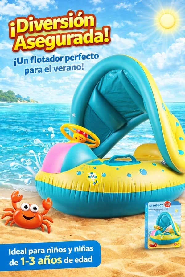 Inflable con techo y volante con bocina 70x60x60cm